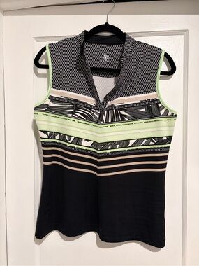 Women’s Tail  Sleeveless Patterned Golf Polo
